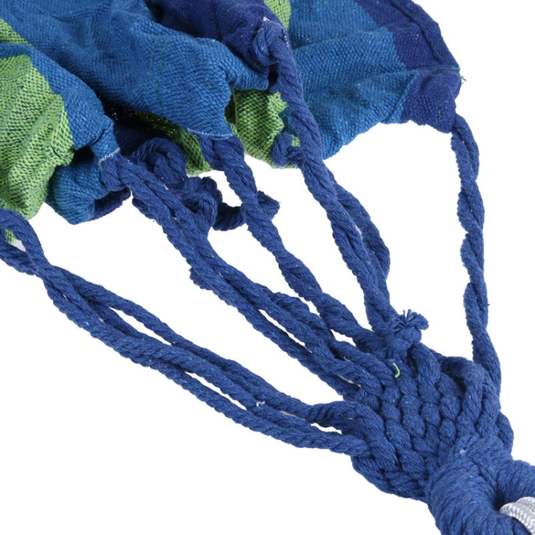 Hamaca de lona a rayas para exteriores, para dos personas, ampliable, tamaño: 190 x 150 cm, 190 x 150 cm (azul), 190 x 150 cm (rojo y amarillo), 200 x 150 cm (azul y amarillo)