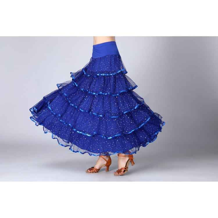 Sequin Swing Modern Dance Long Skirt Competition Costume