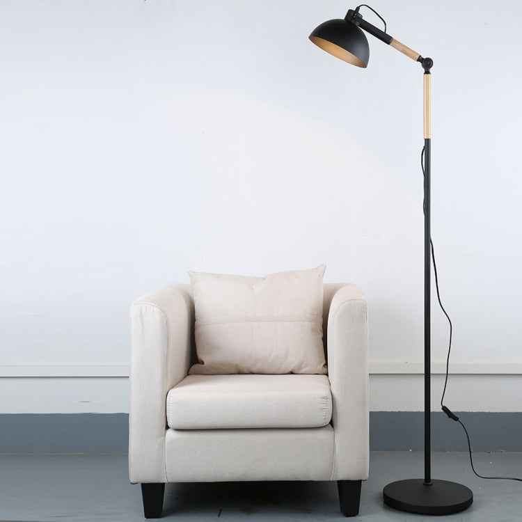 Adjustable Angle Metal Wooden Chassis Floor Lamp