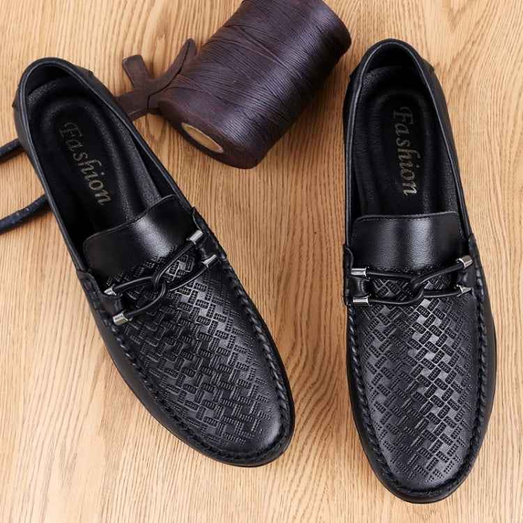 Soft and Comfortable Round Head PCowpea Embossing Surface Leather Shoes for Men