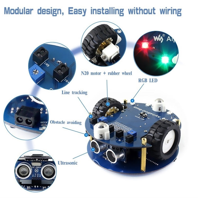 Waveshare AlphaBot2 Robot Building Kit for Arduino (no Arduino Controller)