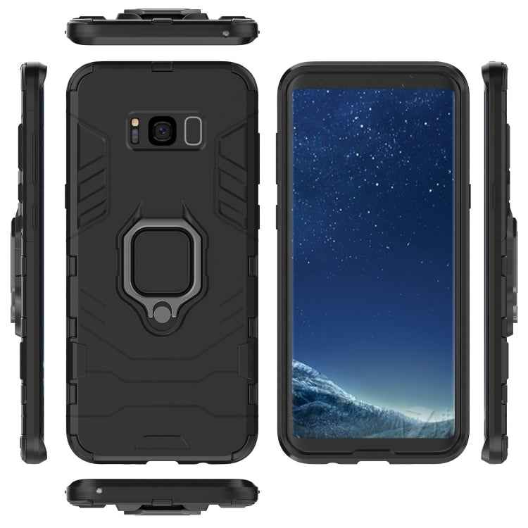 PC + TPU Shockproof Protective Case for Galaxy S8+, with Magnetic Ring Holder