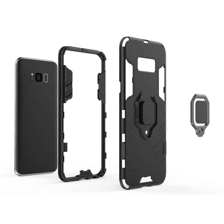 PC + TPU Shockproof Protective Case for Galaxy S8+, with Magnetic Ring Holder