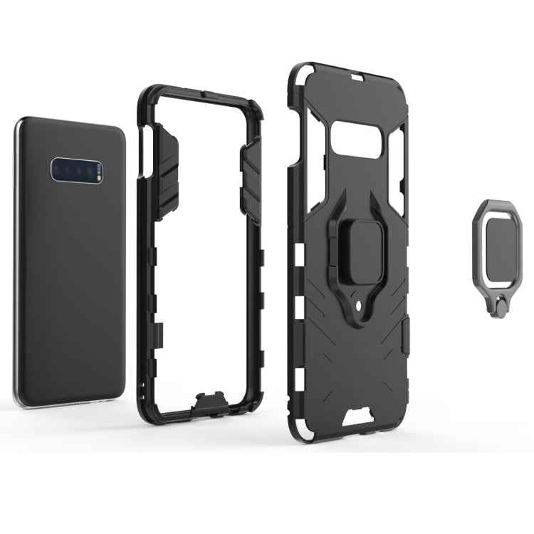 PC + TPU Shockproof Protective Case for Galaxy S10e, with Magnetic Ring Holder