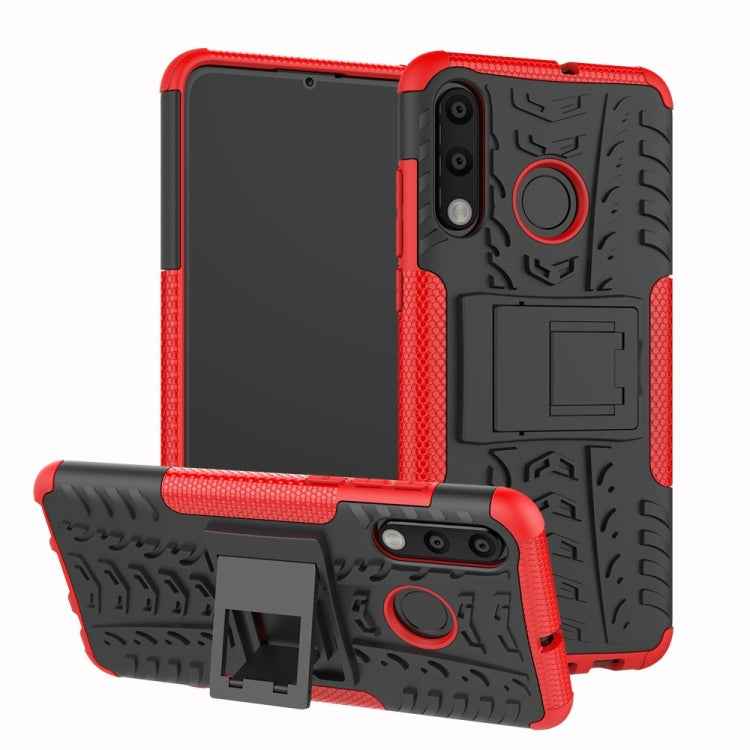 Tire Texture TPU+PC Shockproof Phone Case for Huawei P30 Lite / Nova 4e, with Holder