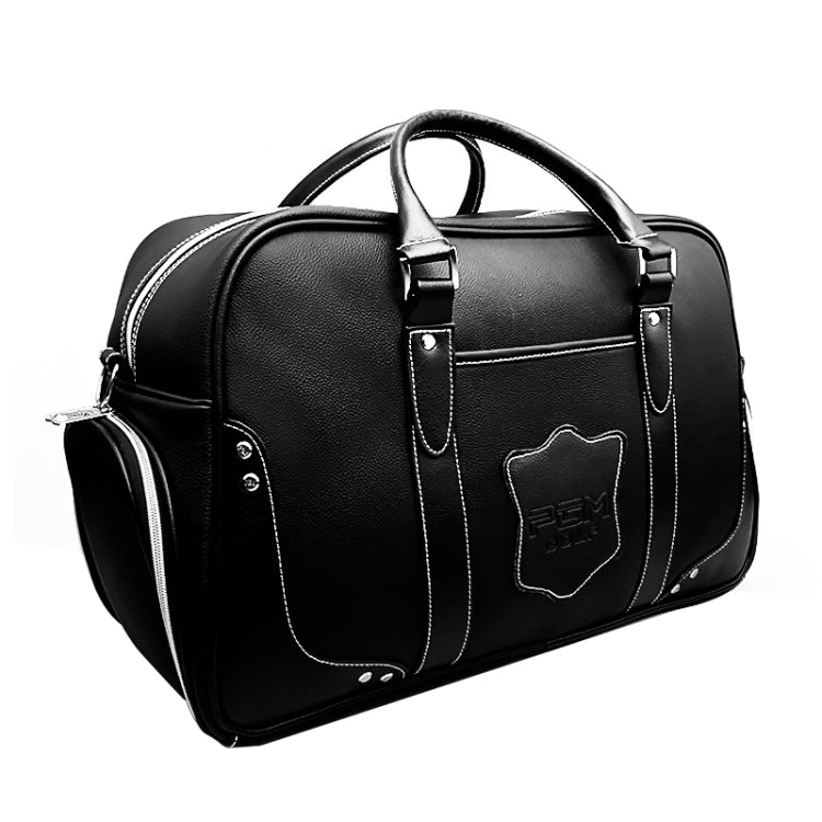 PGM Golf Portable Large Capacity Genuine Leather Ball Bag Clothing Bag for Men, Built-in Shoe Bag, YWB021