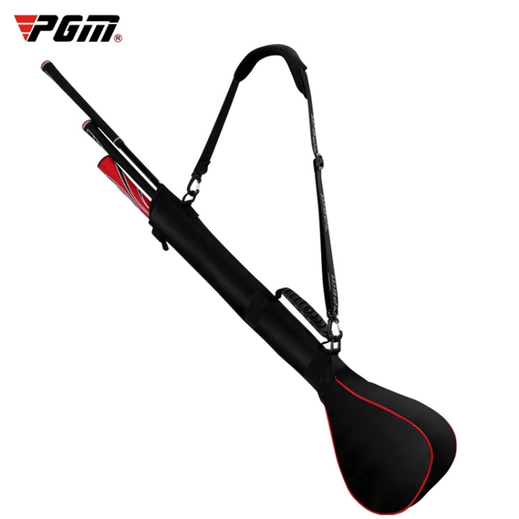 PGM Golf Foldable Portable Nylon Ball Bag(Black Silver), PGM Black Silver, PGM Black Red