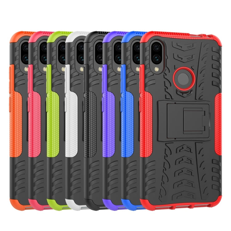 Tire Texture TPU+PC Shockproof Phone Case for Xiaomi Redmi Note 7, with Holder