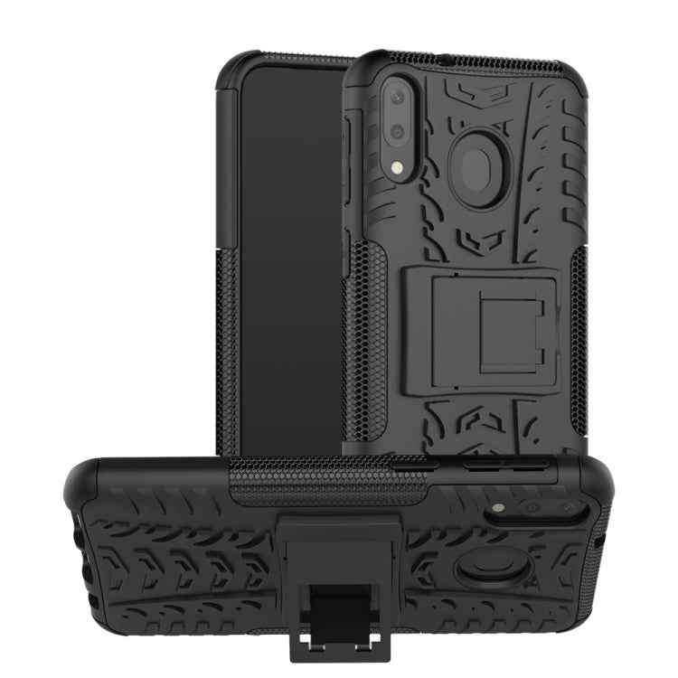 Tire Texture TPU+PC Shockproof Case for Galaxy M20, with Holder