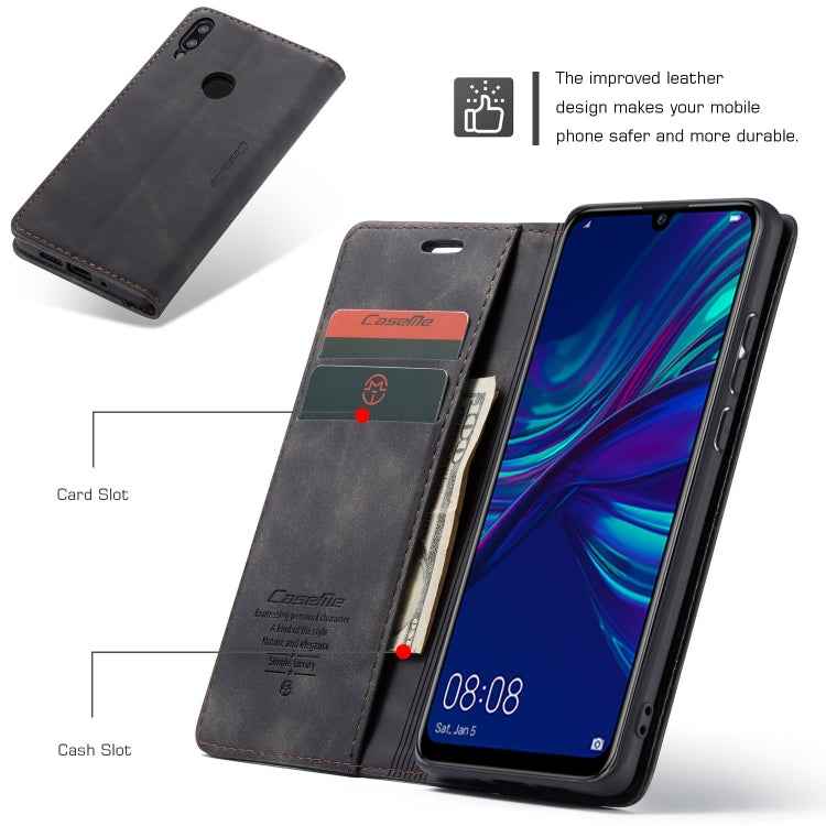 CaseMe Multifunctional Retro Frosted Horizontal Flip Leather Case for Huawei P Smart 2019 / Honor 10 Lite, with Card Slots & Holder & Wallet