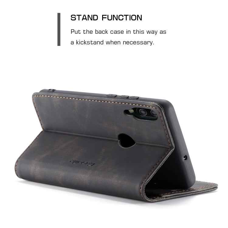 CaseMe Multifunctional Retro Frosted Horizontal Flip Leather Case for Huawei P Smart 2019 / Honor 10 Lite, with Card Slots & Holder & Wallet