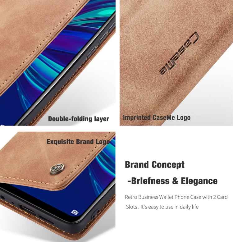 CaseMe Multifunctional Retro Frosted Horizontal Flip Leather Case for Huawei P Smart 2019 / Honor 10 Lite, with Card Slots & Holder & Wallet