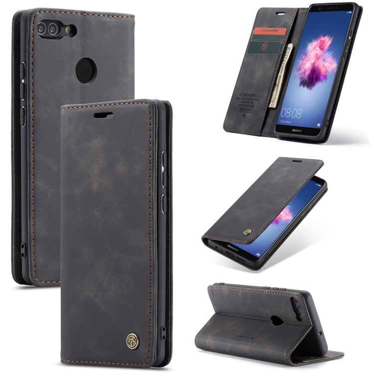 CaseMe Multifunctional Retro Frosted Horizontal Flip Leather Case for Huawei P Smart / Enjoy 7S / Honor 9 Lite, with Card Slots & Holder & Wallet