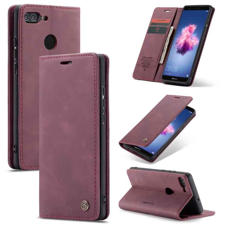 CaseMe Multifunctional Retro Frosted Horizontal Flip Leather Case for Huawei P Smart / Enjoy 7S / Honor 9 Lite, with Card Slots & Holder & Wallet