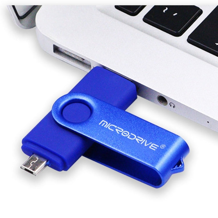 MicroDrive 128GB USB 2.0 Phone and Computer Dual-use Rotary OTG Metal U Disk, 128GB