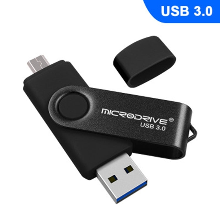 MicroDrive 16GB USB 3.0 Android Phone & Computer Dual-use Rotary Metal U Disk, 16GB