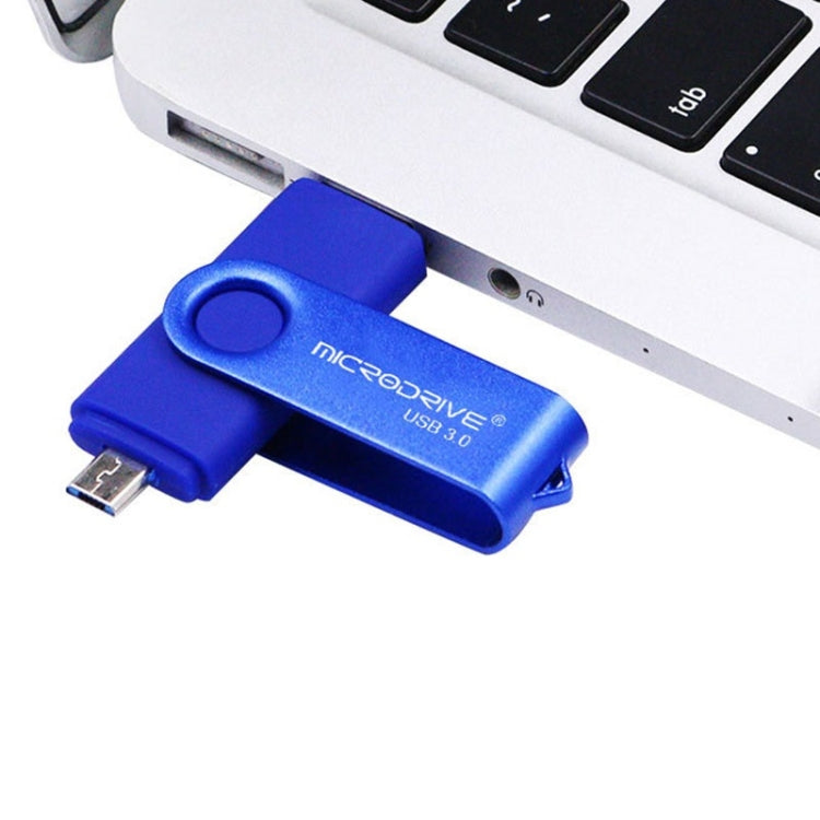 MicroDrive 16GB USB 3.0 Android Phone & Computer Dual-use Rotary Metal U Disk, 16GB