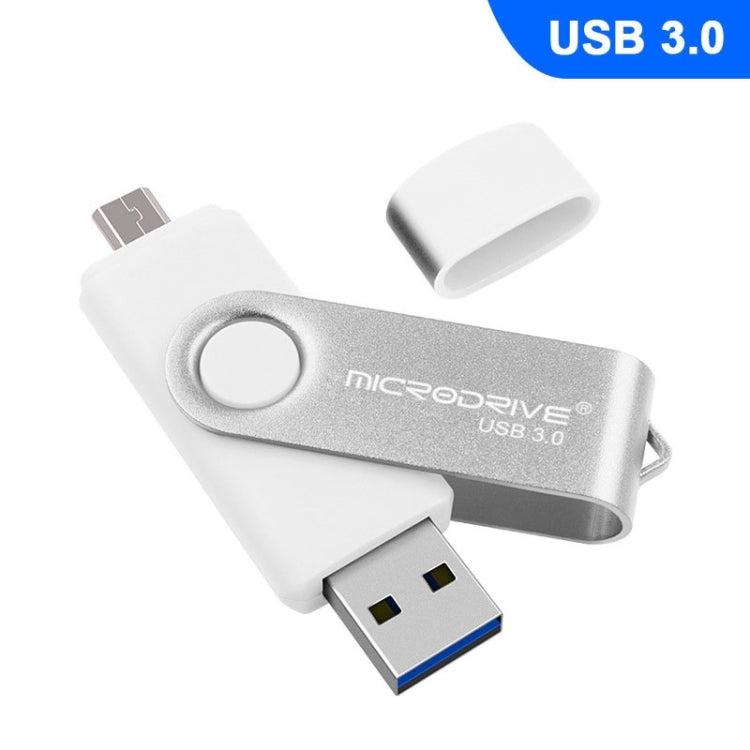 MicroDrive 16GB USB 3.0 Android Phone & Computer Dual-use Rotary Metal U Disk, 16GB