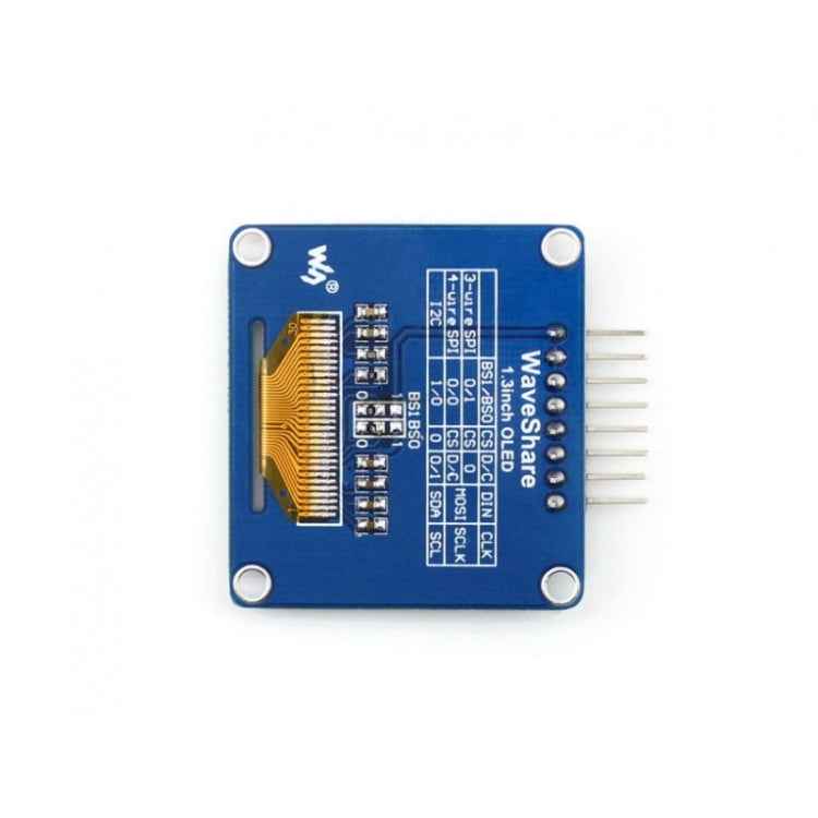 Waveshare 1.3 inch 128*64 OLED(A), SPI/I2C interfaces, Curved Horizontal Pinheader