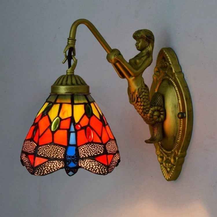 Retro Stained Glass Living Room Dining Room Bedroom Bar Club Aisle Wall Lamp