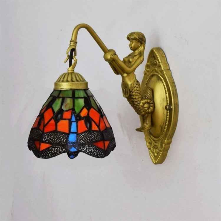 Retro Stained Glass Living Room Dining Room Bedroom Bar Club Aisle Wall Lamp