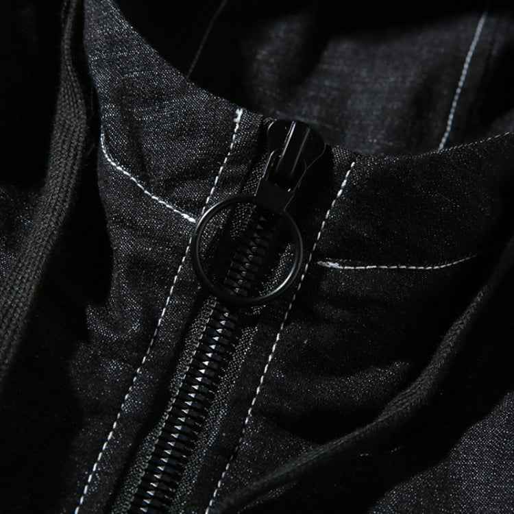 Hooded Casual Letter Print Tooling Denim Jacket for Men