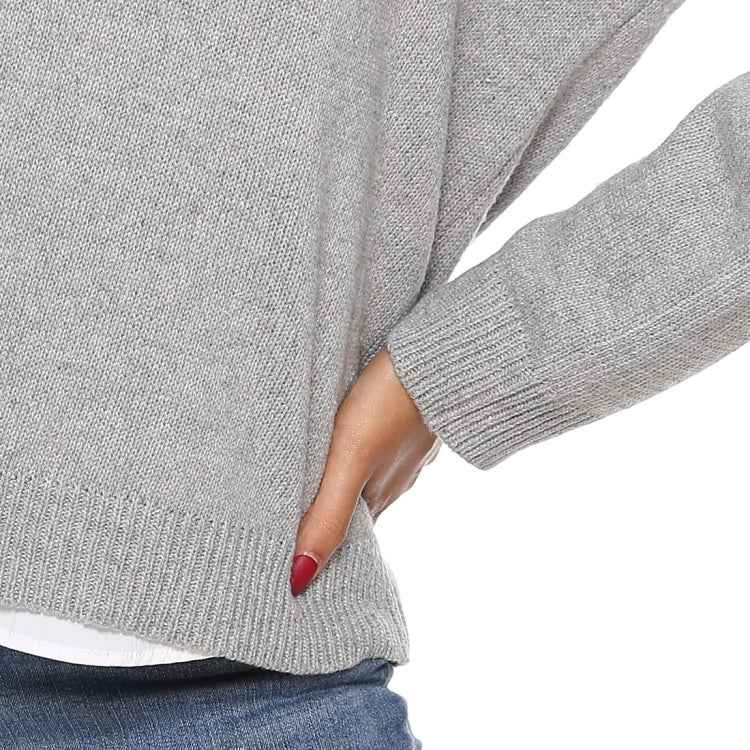 Solid Color Simple V-neck Sweater