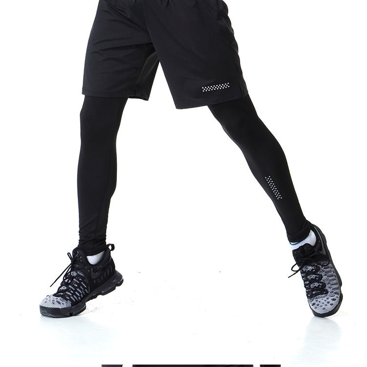 SIGETU Men Elastic Quick-drying Sports Leggings (Color:Black Size:S), S, M, L, XL, 2XL, 3XL