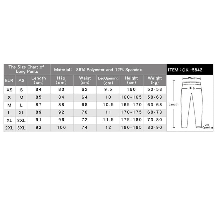 SIGETU Men Elastic Quick-drying Sports Leggings (Color:Black Size:S), S, M, L, XL, 2XL, 3XL