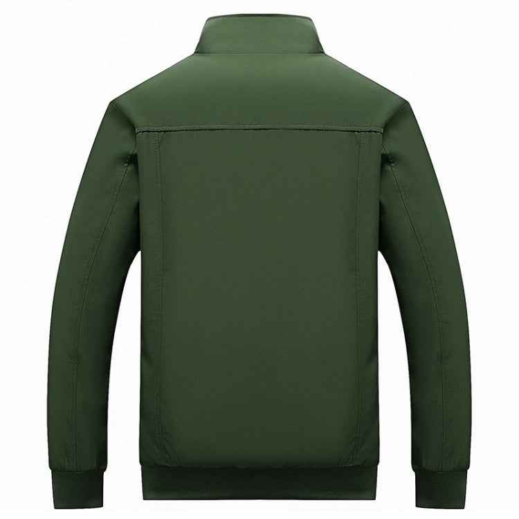 Solid Color Collage Long Sleeve Stand Collar Men Jacket