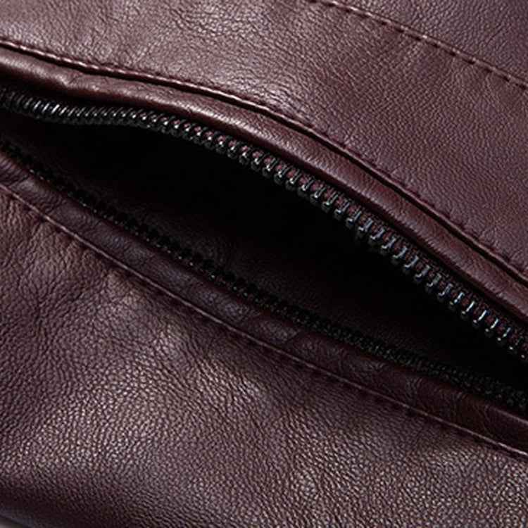 Men Slim-fit Washed PU Leather Jacket