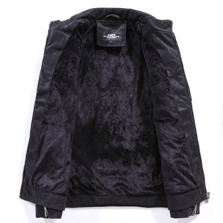 Men Casual Leather Jacket Coat(Color:Coffee Size:XXXL), M, L, XL, XXL, XXXL