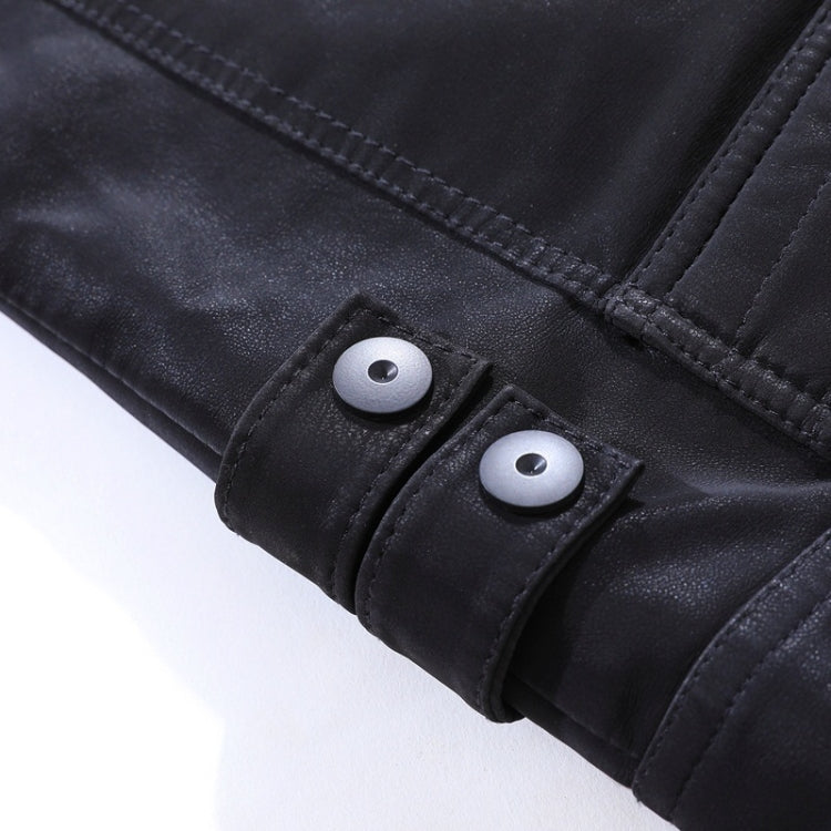 Men Casual Leather Jacket Coat(Color:Coffee Size:XXXL), M, L, XL, XXL, XXXL