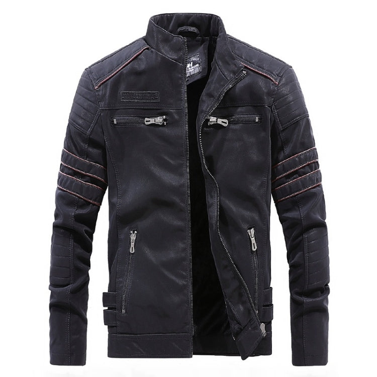 Men Casual Leather Jacket Coat(Color:Coffee Size:XXXL), M, L, XL, XXL, XXXL