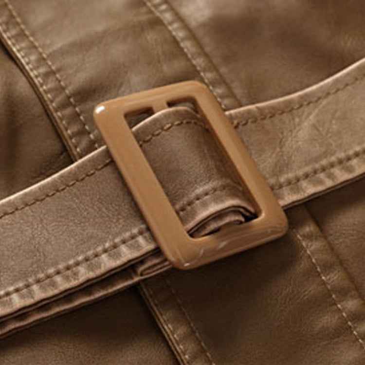 Men Long Style Leather Jacket Coat