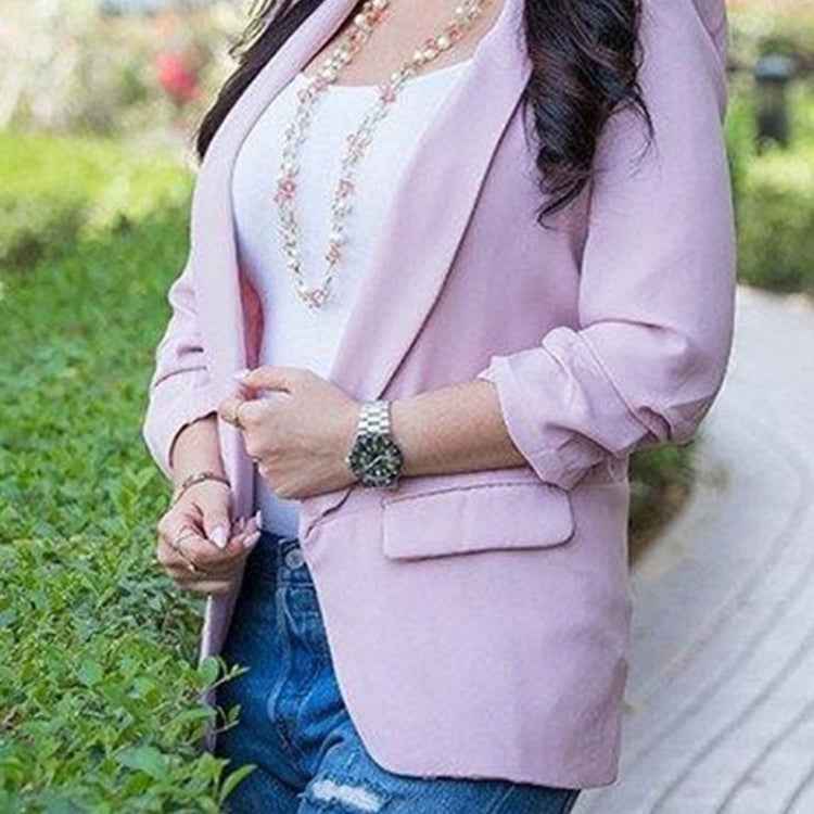 Women Solid Color Buckleless Slim Casual Suit (Color:Black Size:M), S, M, L, XL, XXL