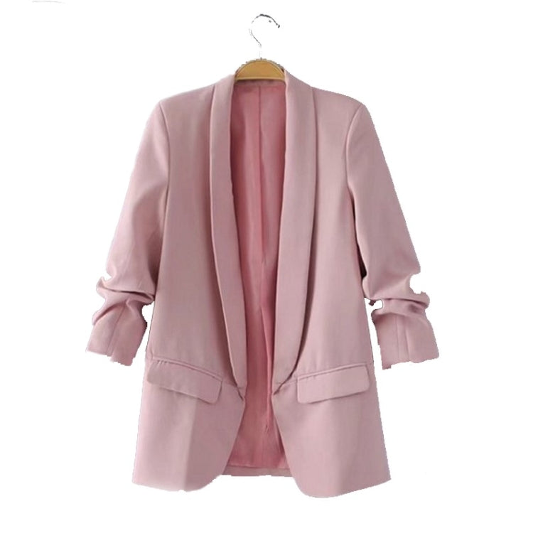 Women Solid Color Buckleless Slim Casual Suit (Color:Black Size:M), S, M, L, XL, XXL