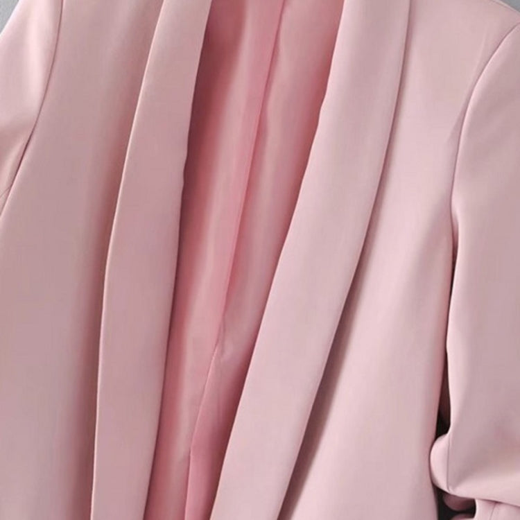 Women Solid Color Buckleless Slim Casual Suit (Color:Black Size:M), S, M, L, XL, XXL