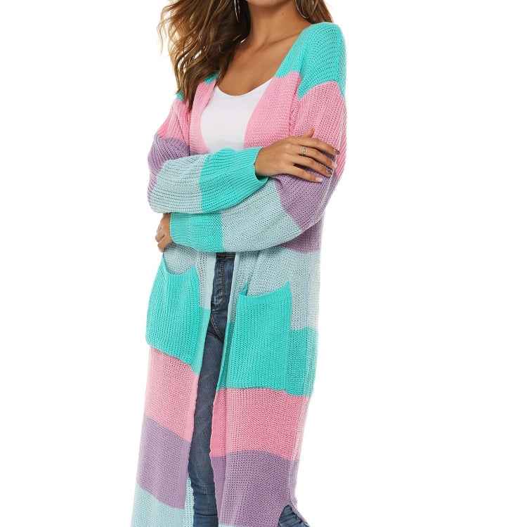 Contrast striped knit sweater, S, M, L, XL, XXL