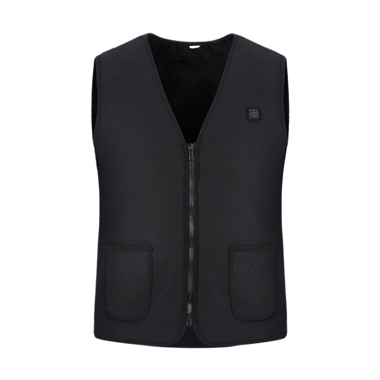 Plus Velvet Inside Men and Women Intelligent Charging Heating Vest Warm Clothes(Color:Black Size:XXXL), S, M, L, XL, XXL, XXXL