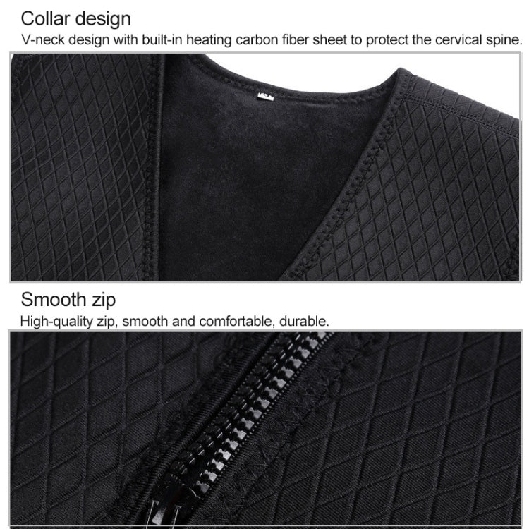 Plus Velvet Inside Men and Women Intelligent Charging Heating Vest Warm Clothes(Color:Black Size:XXXL), S, M, L, XL, XXL, XXXL