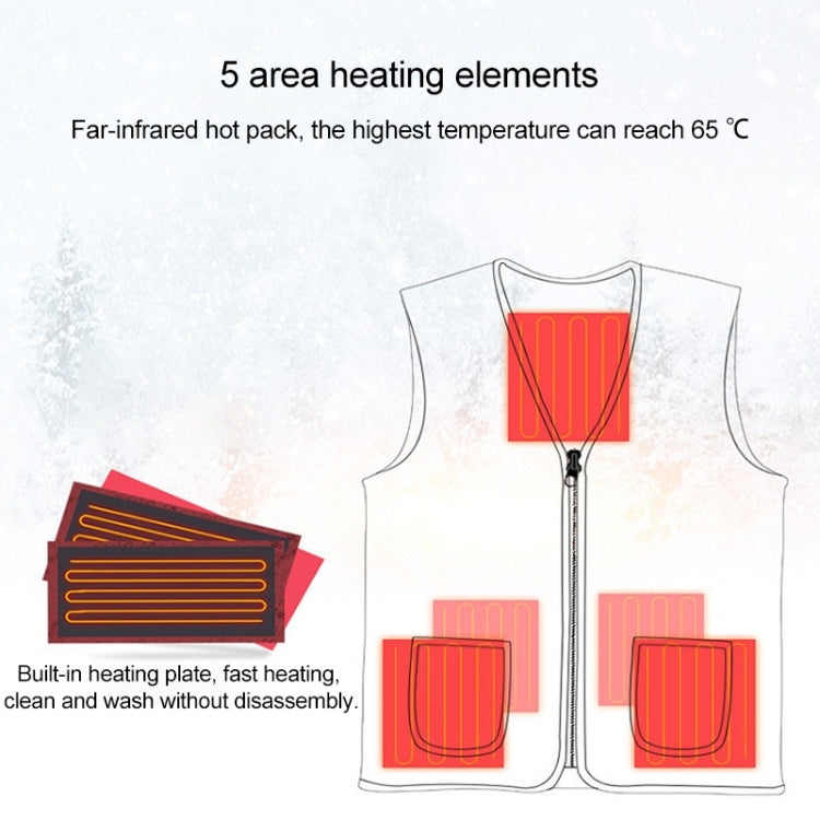 Plus Velvet Inside Men and Women Intelligent Charging Heating Vest Warm Clothes(Color:Black Size:XXXL), S, M, L, XL, XXL, XXXL