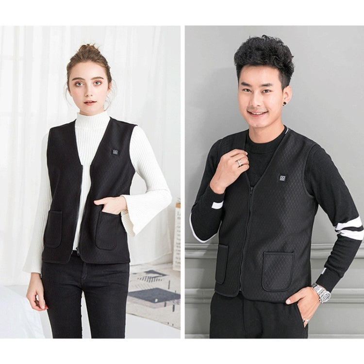 Plus Velvet Inside Men and Women Intelligent Charging Heating Vest Warm Clothes(Color:Black Size:XXXL), S, M, L, XL, XXL, XXXL