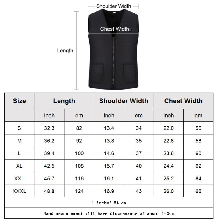 Plus Velvet Inside Men and Women Intelligent Charging Heating Vest Warm Clothes(Color:Black Size:XXXL), S, M, L, XL, XXL, XXXL
