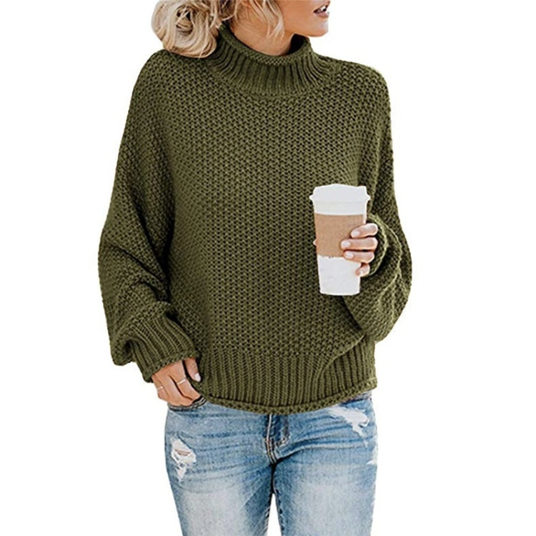Fashion Thick Thread Turtleneck Knit Sweater, S, M, L, XL