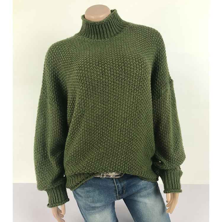 Fashion Thick Thread Turtleneck Knit Sweater