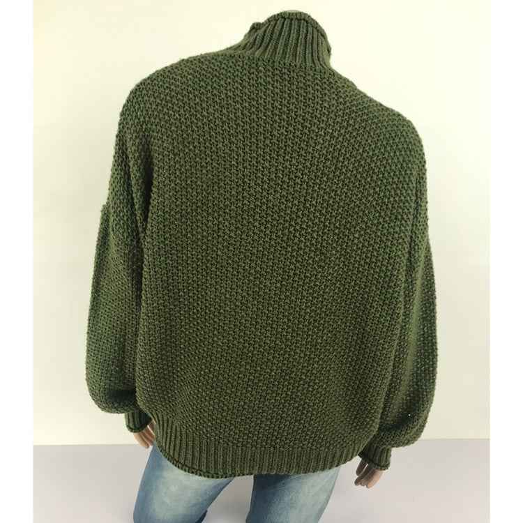 Fashion Thick Thread Turtleneck Knit Sweater