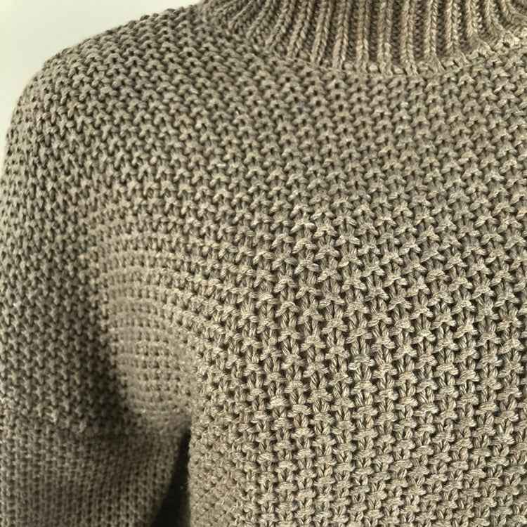 Fashion Thick Thread Turtleneck Knit Sweater