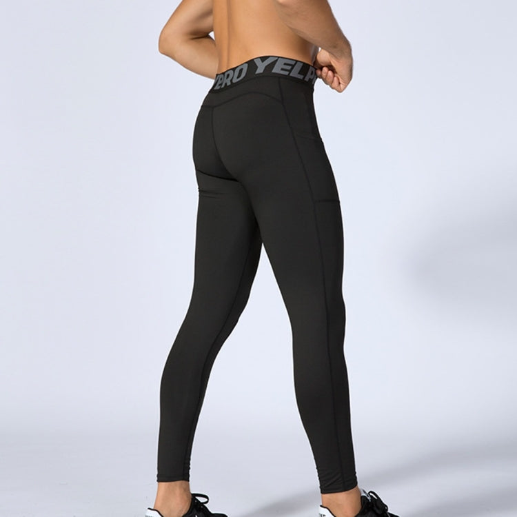 Running Training Sweat Wicking Stretch Tights With Pocket (Color:Red Size:S), S, M, L, XL, XXL