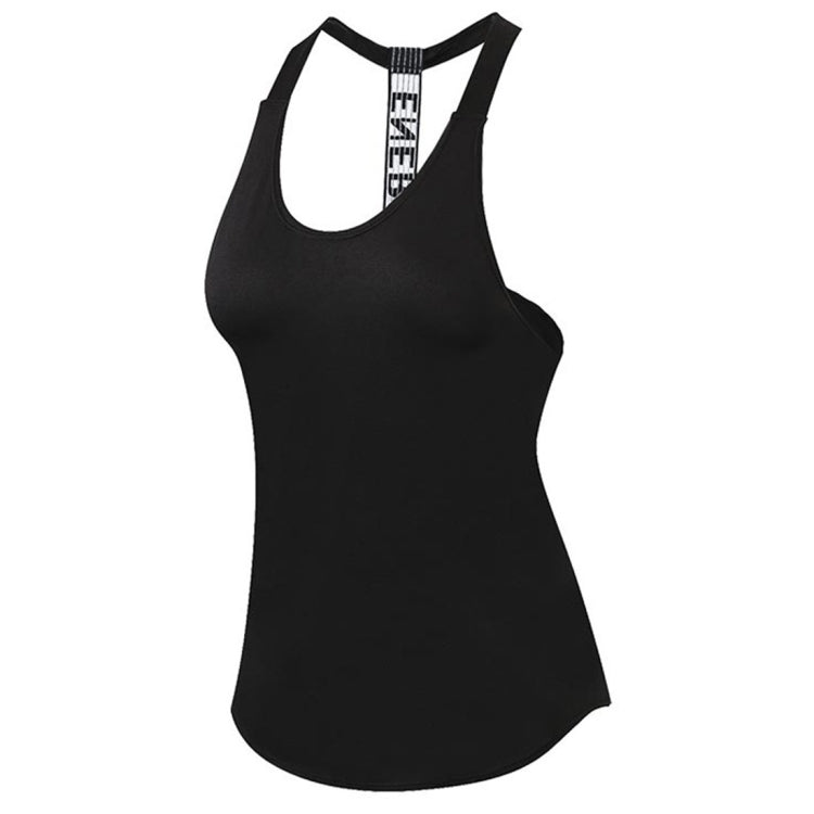 Sexy T-shaped Back Hollow Strap Quick Drying Loose Vest (Color:Rose Red Size:XL)